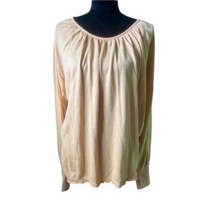 Free People Movement Womens Light Orange Open Back Thumbhole Top Medium NWOT